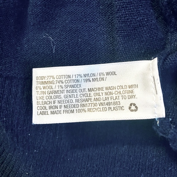 Vintage Navy V-Neck Sweater - Picture 3 of 4